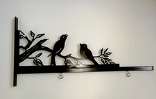 Metal Art Decorative Sign Hanger Bracket 24" with Birds for Home or Yard