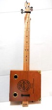 Cigar box guitar, 3 string, metal frets, piezo sound PU installed see desc 
