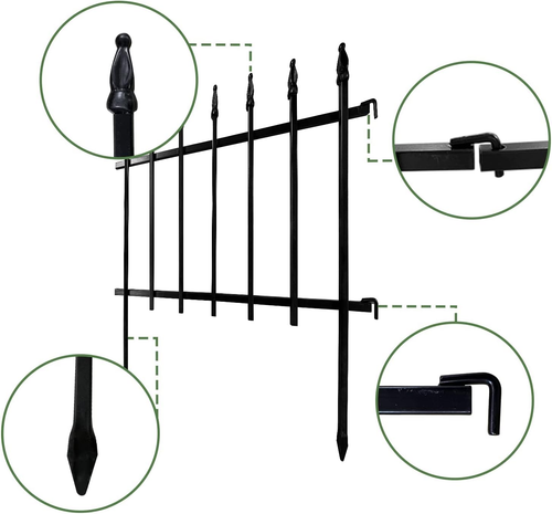 Metal Decorative Garden Fence 57Cm Wide X 45Cm High (5 Panels, Total Length 2... - Picture 2 of 12