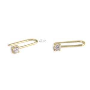 14K-Gold-0-06-Ct-Genuine-Diamond-Mini-Ear-Cuff-Earrings-Fine-Jewelry