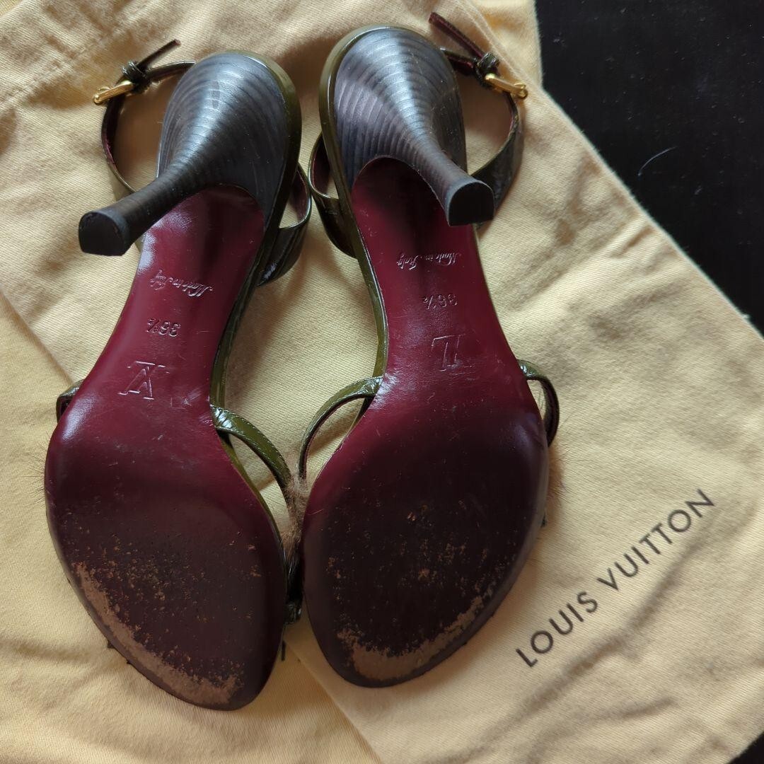 LOUIS VUITTON Mink fur Sandals 36.5 Brown X Wine red LOUIS VUITTON Mink fur Sandals 36.5 Brown X Wine red