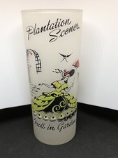 Vintage Frosted Tumbler Plantation Scenes 