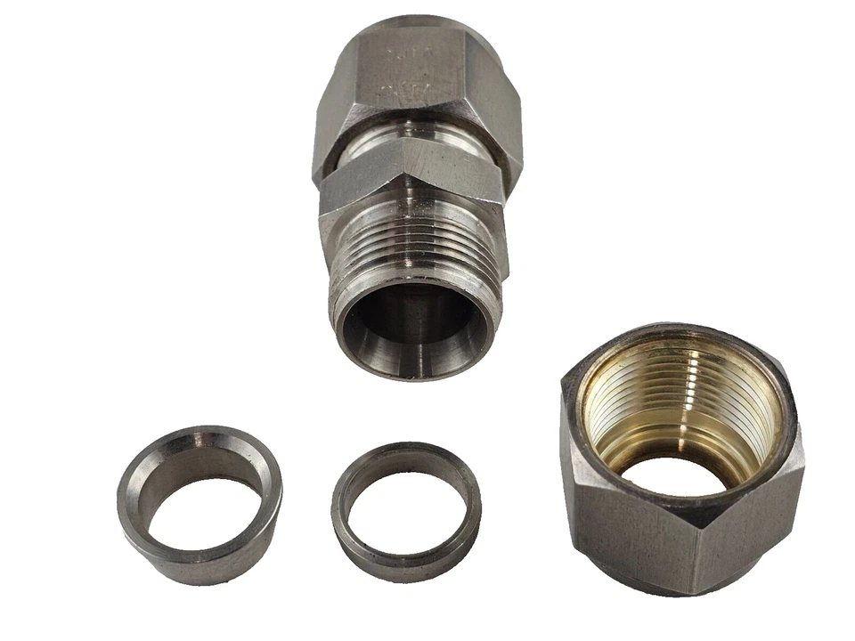 NEW Brennan N2403-08-08-SS Straight Union 1/2" x 1/2" OD Tube Lot of 11 - Image 3 of 4