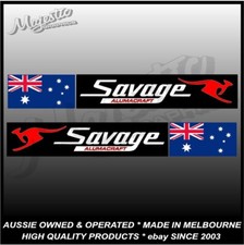 SAVAGE - ALUMACRAFT - AUSSIE FLAG - MIRRORED PAIR - RETRO BOAT DECALS