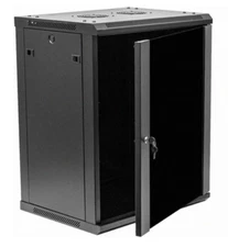 IT Wallmount Cabinet Enclosure 19in Server Network Rack W/ Locking Glass Door