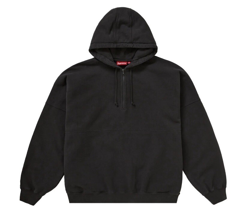 【本物保証 /関税・送料無料】Supreme Wrapped Half Zip with tags Supreme Wrapped Half Zip Hooded Sweatshirt Washed