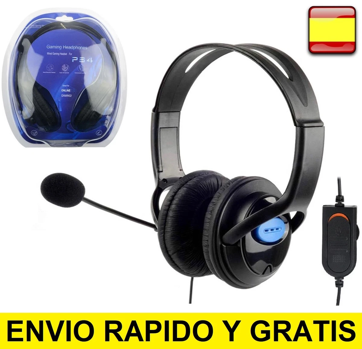 Cascos auriculares con microfono para playstation4, ps4, pc Ordenador  Gaming CAB