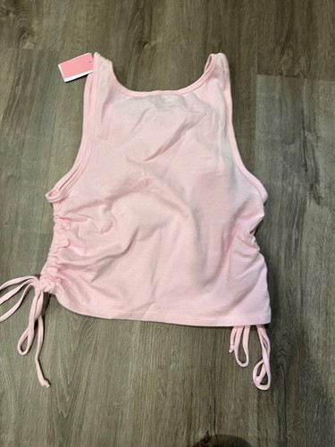 Strawberry Shortcake Girls Sleeveless Top with Ruched Side w/Ties, Pink Size XL - Picture 5 of 6