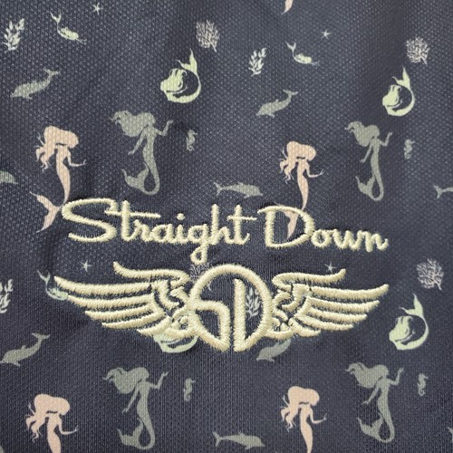 Straight Down Polo Shirt Mens Medium Performance Patterned Mermaids Trader Joes - Picture 6 of 19