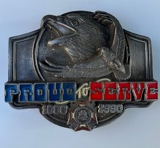 Veterans Belt Buckle 1989 1990 VFW - Limited Edition Eagle