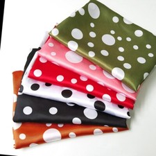 1 Yard X 1.48 Meter Big Polka Dots Satin Fabric Material For Shirt Scarf