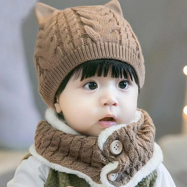 gorros de invierno para bebes niños niñas gorras para el frio de lana y  bufandas