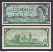 CANADA - Banconota da 1 dollaro 1967 aUNC/UNC