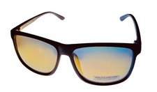 Gafas de sol Skechers para hombre de plástico cuadrado negro mate, lentes flash doradas SE8070. 2U