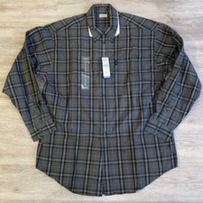 NWT IZOD Button Down Dress Shirt Size XL Mens Green Plaid Long Sleeve