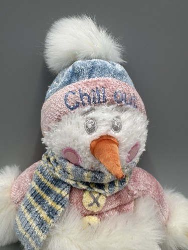 First & Main Christmas Snowman Flakes Plush 8” Stuffed Animal In Hat & Scarf - Picture 2 of 7