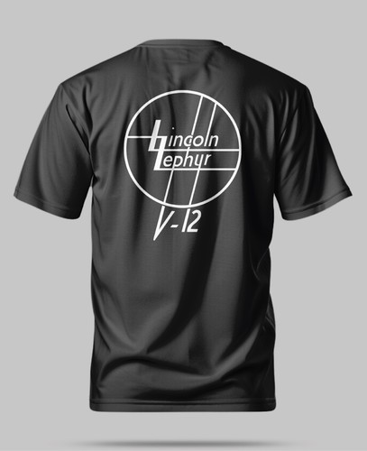 XL Lincoln Zephyr V12 - Black Short Sleeve Tee t-shirt - flathead Hot Rod