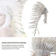 Indian Inspired Feather Headdress Headwear for Performance Halloween Festival