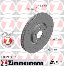 2x ZIMMERMANN Bremsscheibe SPORT Z 150.2939.52 f�r MINI F56 F57 BMW CLUBMAN F54