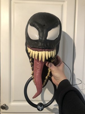 Marvel Venom Spider-Man Door Knocker Talking Light Up Eyes Halloween - WORKS!