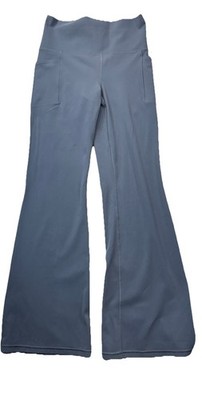 Athleta Salutation Stash Flare Pant Medium Granite Blue High Rise Yoga Legging