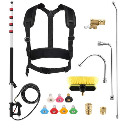 #ad 24 FT Pressure Washer Telescoping Wand Telescopic Spray Power Washer Extensi... $194.04