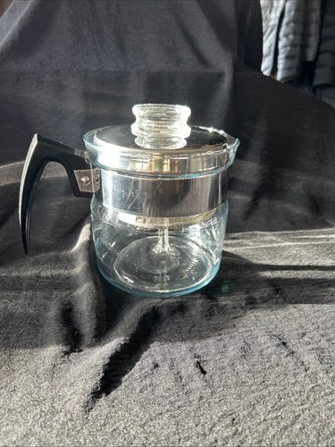 Vintage PYREX  Flameware 8854-B Clear Glass Percolator 4 Cup Complete
