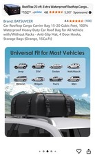 Car Rooftop Cargo Carrier Bag, 20 Cubic Feet Waterproof Car Black-20Cubic Feet