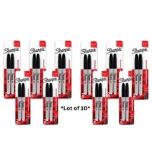 Sharpie Black Fine Point Permanent Markers 2 Pk Lot of 10 (20 Markers Total)
