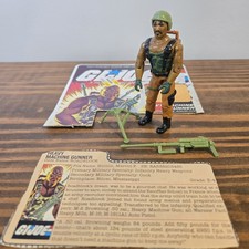 1984 G.I. Joe Roadblock Heavy Machine Gunner w/File. Hasbro ARAH Read. Vintage. 