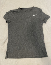 Nike Dri-FIT Women  s Gray Crew Neck Short Sleeve Athletic T-Shirt S Stretch