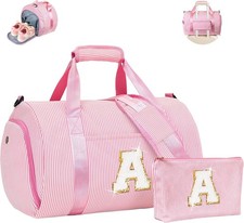 Gift for Teenager, Girls Travel Duffle Bag, Kids Initial Overnight Duffel Bags w