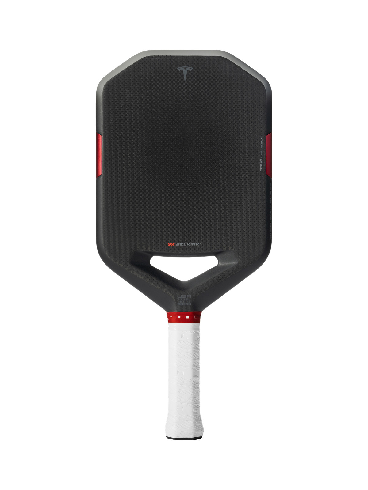 Tesla Plaid Pickleball Paddle by Selkirk IN HAND