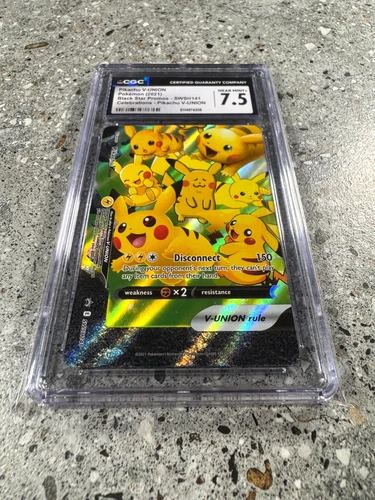 Pokemon TCG Cards Pikachu V-Union SWSH141 Black Star Promo Holo CGC 7.5 NM+