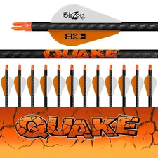 Element series carbon arrows .244 ID 6mm Quake 1 Dozen Fletched 200 Spine New  