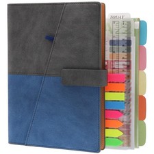 HXRTANGS A5 Loose-Leaf Notebook, Refillable 6-Ring Binder Journal Organizer w...