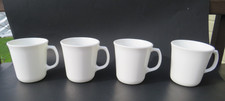 Lot of 4 - Solid Winter Frost White Corning Ware Mugs D-Handle 12 oz.