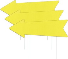 Yellow Arrow Signs with Stakes 16 X 5 Inches,This Way Directional Arrow Yard Sig