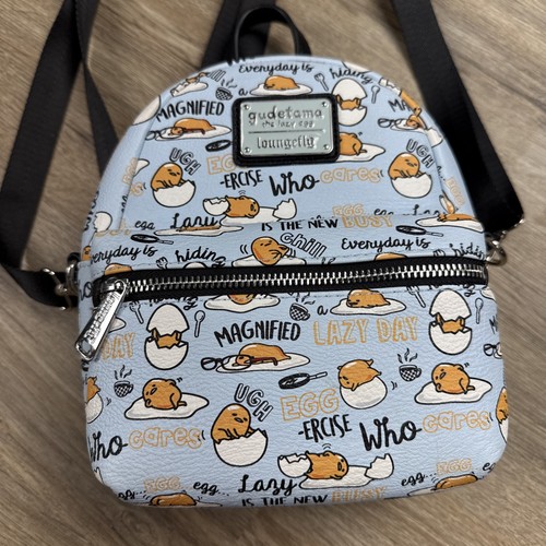 Sanrio Gudetama x Loungefly Edition All Over Print Mini Backpack - Light Blue - Picture 2 of 8