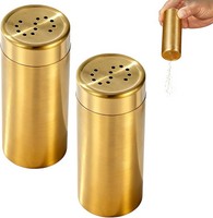 Salz Und Pfefferstreuer Set 2 StüCk 60Ml Edelstahl Gold GewüRzflasche FüR KüChe
