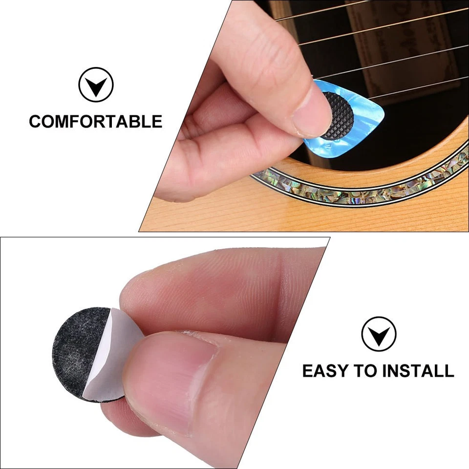 40Pcs Reusable Rubber Guitar Pick Grips Anti Slip Black Guitar Accessories - Image 4 of 4