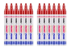 Red Paint Markers, 12 Pack Oil-Based Waterproof Quick Dry Permanent Paint Pen...