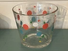 Vintage Federal MCM Atomic Multi Color Dot Glass Ice Bucket EXCELLENT!