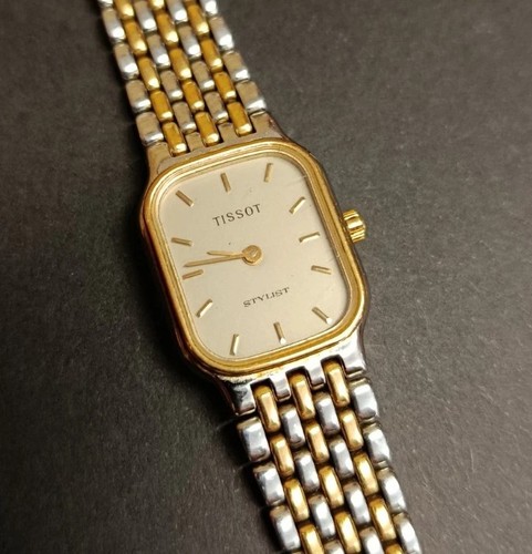 Damen Tissot Armband goldfarben / silber Uhr Quarz funktioniert klassisch Cocktail