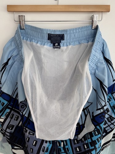 Pantalones Cortos de Natación Vilebrequin Tortuga Azul Con Casas Edificios XXL - Imagen 14 de 14