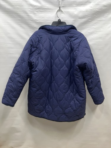 Style & Co Coat Women’s 1X Blue Puffer Reversible Long Sleeve Polyester - Picture 2 of 14