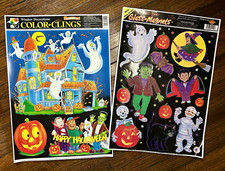 Color-Clings Halloween Window Clings Ghost Frankenstein Mummy Vampire vintage