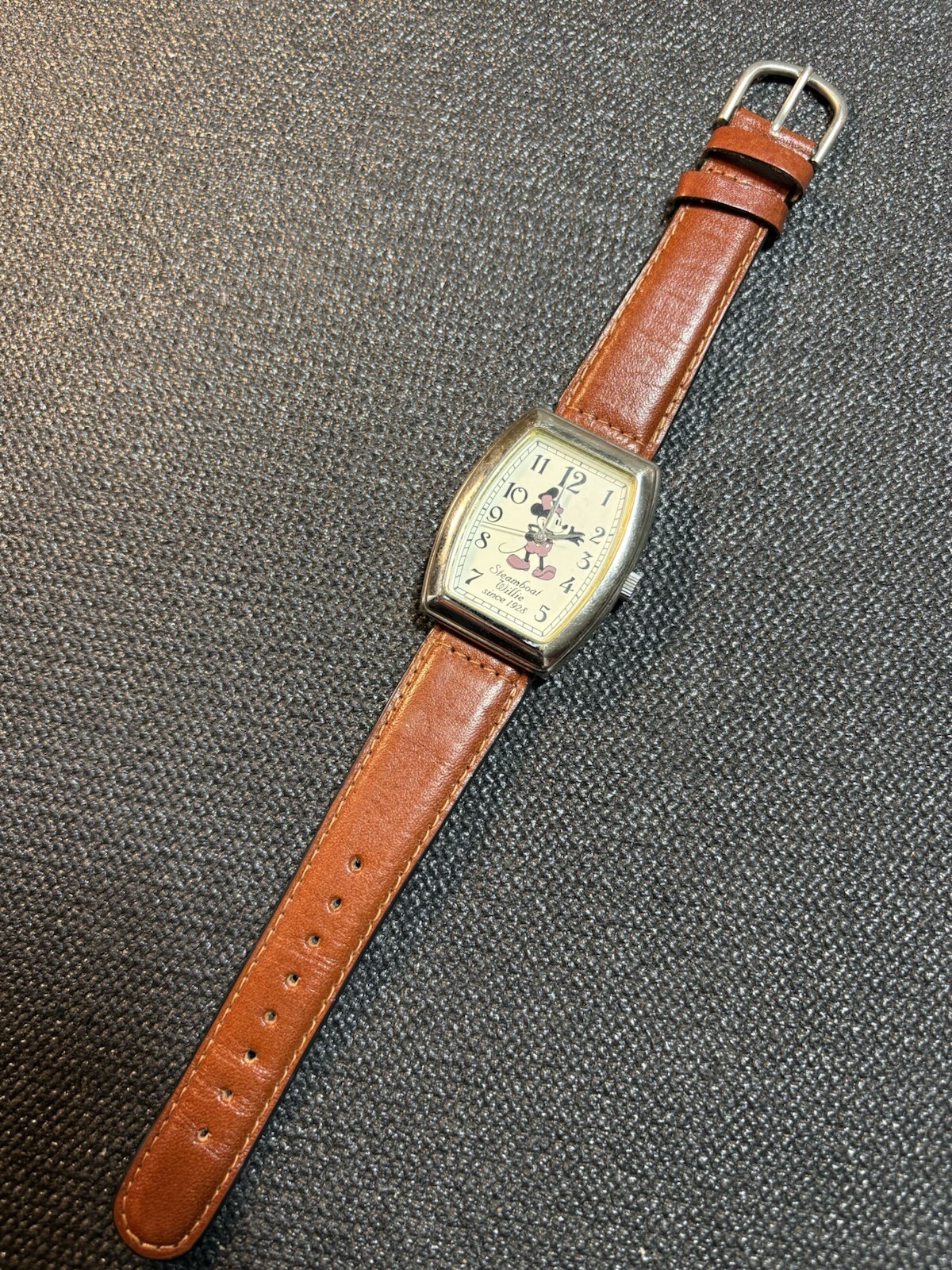 Steamboat Willie Mickey Mouse Disney Silver Tone 33mm Tonneau Watch,New Band/Bat thumbnail 13