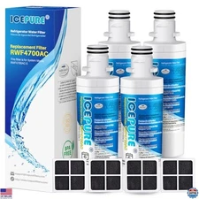 ICEPURE 4-Pack Replacement Filters for LG LT1000P, Kenmore 9980, ADQ74793501