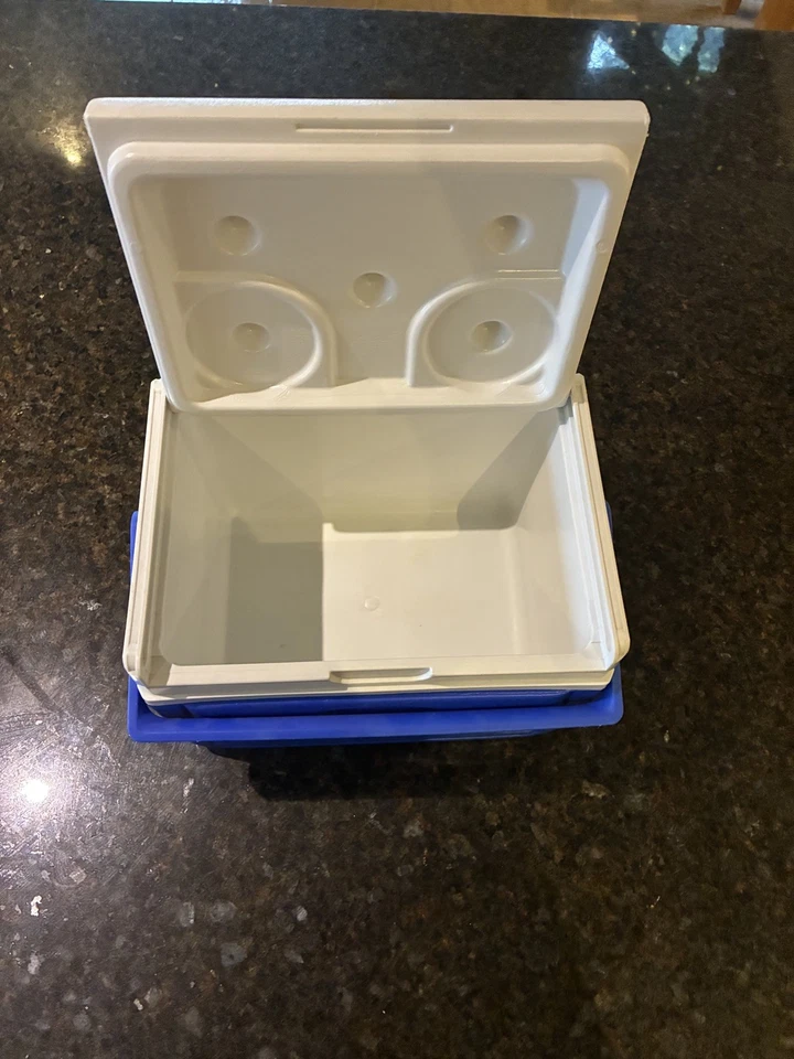 Vintage Coleman Flip Top Kühlbox Mittagessen Eisbox blau  - Bild 3 von 4
